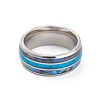 304 Stainless Steel Paua Shell Cuff Ring for Women LS-RJEW-M014-01P-B-2