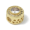 Rack Plating Brass Micro Pave Clear Cubic Zirconia Beads KK-A220-05G-2