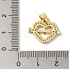 Rack Plating Brass Micro Pave Clear Cubic Zirconia Pendants KK-P267-11A-G-3