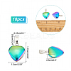 10Pcs Electroplate Non-magnetic Synthetic Hematite Pendants G-NB0003-57-6