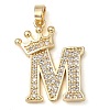 Rack Plating Brass Micro Pave Cubic Zirconia Pendants KK-D535-01M-RS-1