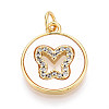 Brass Micro Pave Clear Cubic Zirconia Pendants KK-N268-72G-1