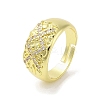 Brass Pave Cubic Zirconia Adjustable Rings RJEW-M170-09G-1