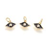 Brass Micro Pave Cubic Zirconia Charms ZIRC-G150-07G-2