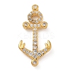 Rack Plating Brass Micro Pave Clear Cubic Zirconia Slide Charms KK-A234-015G-1