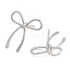 Bowknot Brass Stud Earrings for Women EJEW-S216-04C-P-2