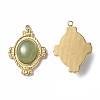PVD Vacuum Plating 201 Stainless Steel Natural Green Aventurine Pendants STAS-C064-VC879-3