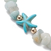 Natural Flower Amazonite Chip Beaded Stretch Bracelets BJEW-JB10689-01-3