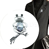 Retro Frog Alloy Pave Natural Paua Shell Brooch PW-WGDE135-01-2