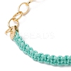 Waxed Cotton Cords Braided Link Bracelets BJEW-JB09963-02-3