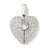 Rack Plating Brass Micro Pave Clear Cubic Zirconia Pendants KK-E114-06P-1