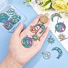 16Pcs 4 Style Rainbow Color Alloy Pendants PALLOY-FH0001-82-3