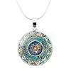 Glass Mandala Flower Dome Pendant Necklace MAND-PW0001-02A-1
