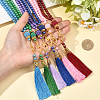 10Pcs 10 Colors Round Glass Imitation Pearl Beaded Decorations AJEW-SC0031-47-4