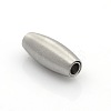 Tarnish Resistant 304 Stainless Steel Matte Surface Magnetic Clasps with Glue-in Ends STAS-O042-B-12-3