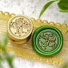 Golden Tone Round Wax Seal Brass Stamp Heads AJEW-M040-01G-E-1