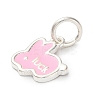 925 Sterling Silver Pink Enamel Pendants STER-C014-01B-S-2