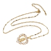 Brass Crystal Rhinestone Hollow Pendant Necklaces NJEW-P331-01B-G-2
