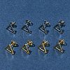 16Pcs 2 Colors 201 Stainless Steel Stud Earring Findings with Hole EJEW-FS0001-17-7