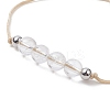 3Pcs 3 Style Natural Quartz Crystal Braided Bead Bracelets Set BJEW-JB09334-09-4