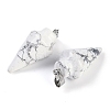Natural Howlite Gemstone Pointed Pendants G-K384-01P-04-2