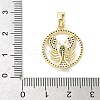 Brass Micro Pave Colorful Cubic Zirconia Pendants KK-K368-40G-3