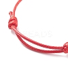 Natural Carnelian Disc Beaded Cord Bracelet BJEW-JB07686-02-4