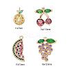 8Pcs 4 Style Real 18K Gold Plated Fruit Theme Brass Micro Pave Cubic Zirconia Pendants ZIRC-ZZ0001-06G-2
