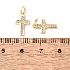 CZ Brass Micro Pave Cubic Zirconia Cross Charms LS-ZIRC-L018-16G-2