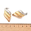 304 Stainless Steel Two Tone Stud Earrings EJEW-F355-04M-04-3