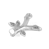 Brass Crystal Rhinestone Letter Links Connector Charms KK-S395-06P-Y-2