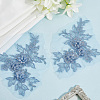 Flower Shape Polyester Embroidery Sew on Flower Appliques LS-DIY-WH20032-60B-4
