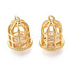 Brass Clear Cubic Zirconia Charms KK-N233-149-2