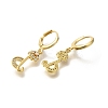 Brass Clear Cubic Zirconia Hoop Earrings EJEW-M045-01D-2