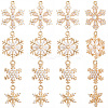16Pcs 4 Styles Christmas Brass Micro Pave Cubic Zirconia Pendants KK-SC0006-95-7