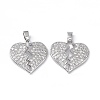 Brass Clear Cubic Zirconia Pendants KK-E068-VA124-1-2