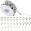 DIY 304 Stainless Steel Paperclip Chains Necklaces/Bracelets Making Kits DIY-BBC0002-71-7