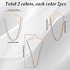 4Pcs Brass Hanging Chains Collar Pins Tie Clips AJEW-SC0004-04B-2