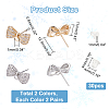 DICOSMETIC 4 Pairs 2 Colors Rack Plating Brass Micro Pave Clear Cubic Zirconia Earring Findings KK-DC0001-37-2