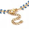 Enamel Ear of Wheat Link Chains Bracelet BJEW-P271-02G-5