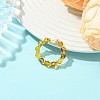 Adjustable Natural Amber Finger Rings RJEW-JR01089-1