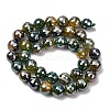 Electroplated Natural Agate Beads Strands G-B191-A07-10mm-19-4
