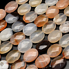 Faceted Oval Dyed Natural Red Agate Beads Strands G-R303-02-1