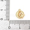 Brass Micro Pave Clear Cubic Zirconia Charms KK-Z151-18G-O-3