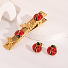 Ladybug 304 Stainless Steel Enamel Alligator Hair Clips & Stud Earring Sets for Women ZG3114-1-2