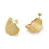 Rack Plating Brass Hollow Twist Stud Earrings for Women EJEW-D073-03G-2