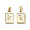 Ion Plating(IP) 304 Stainless Steel Pave Shell Pendants X-STAS-G327-01G-R-1