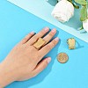 Rectangle Brass Adjustable Ring Components KK-Z122-18G-1