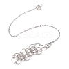 304 Stainless Steel Chain Macrame Pouch Empty Stone Holder Dowsing Pendulums PALLOY-JF02877-03-1