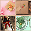 Brass Wax Seal Stamp with Handle AJEW-WH0184-1149-6